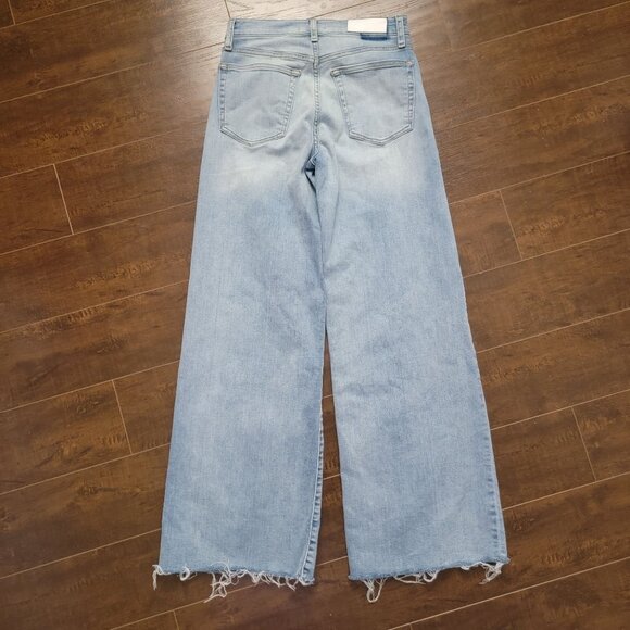 Re/Done Palazzo Mid-Rise Denim Jeans Womens 26 Classic Wide Leg Y2K 90s Grunge - Picture 4 of 9